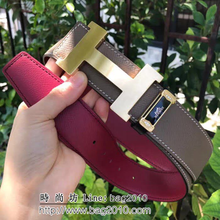 愛馬仕HERMES 純手工雙面手掌紋 專櫃複刻奢華精品高端男士皮帶 HHG1569
